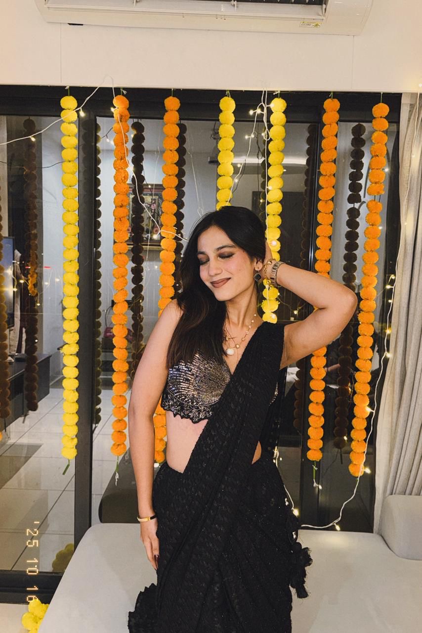 Black Butterfly Saree