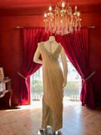 Ivory One Shoulder Cape Indowwestern with Pants