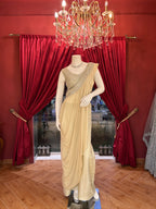 Ivory One Shoulder Cape Indowwestern with Pants