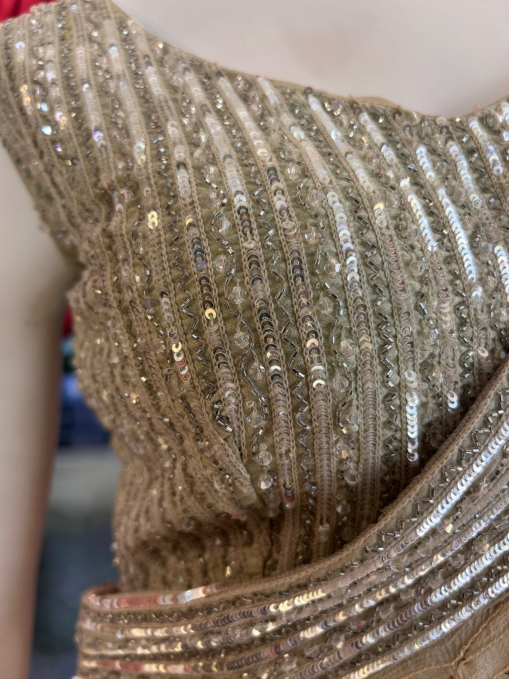 Ivory One Shoulder Cape Indowwestern with Pants