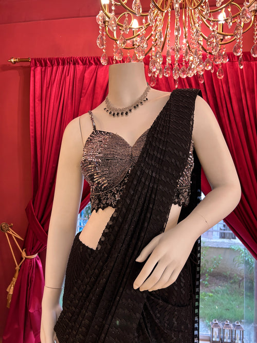 Black Butterfly Saree