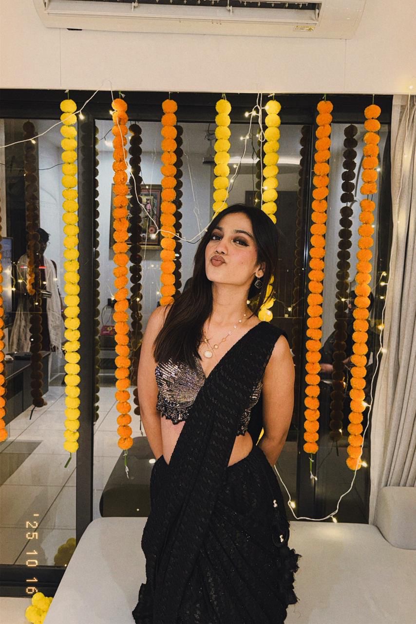 Black Butterfly Saree