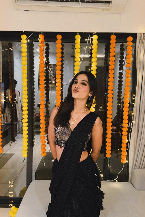 Black Butterfly Saree