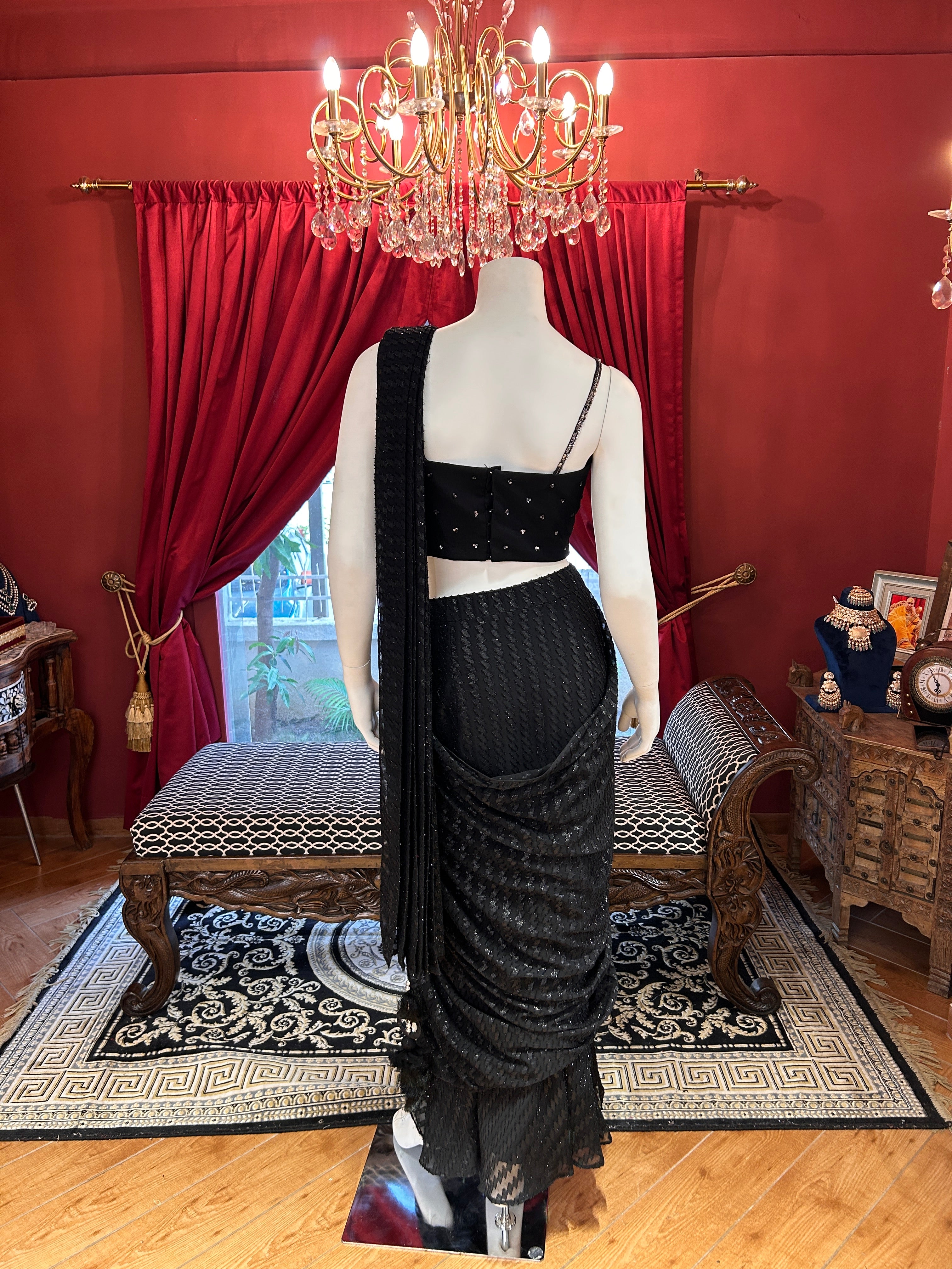 Black Butterfly Saree