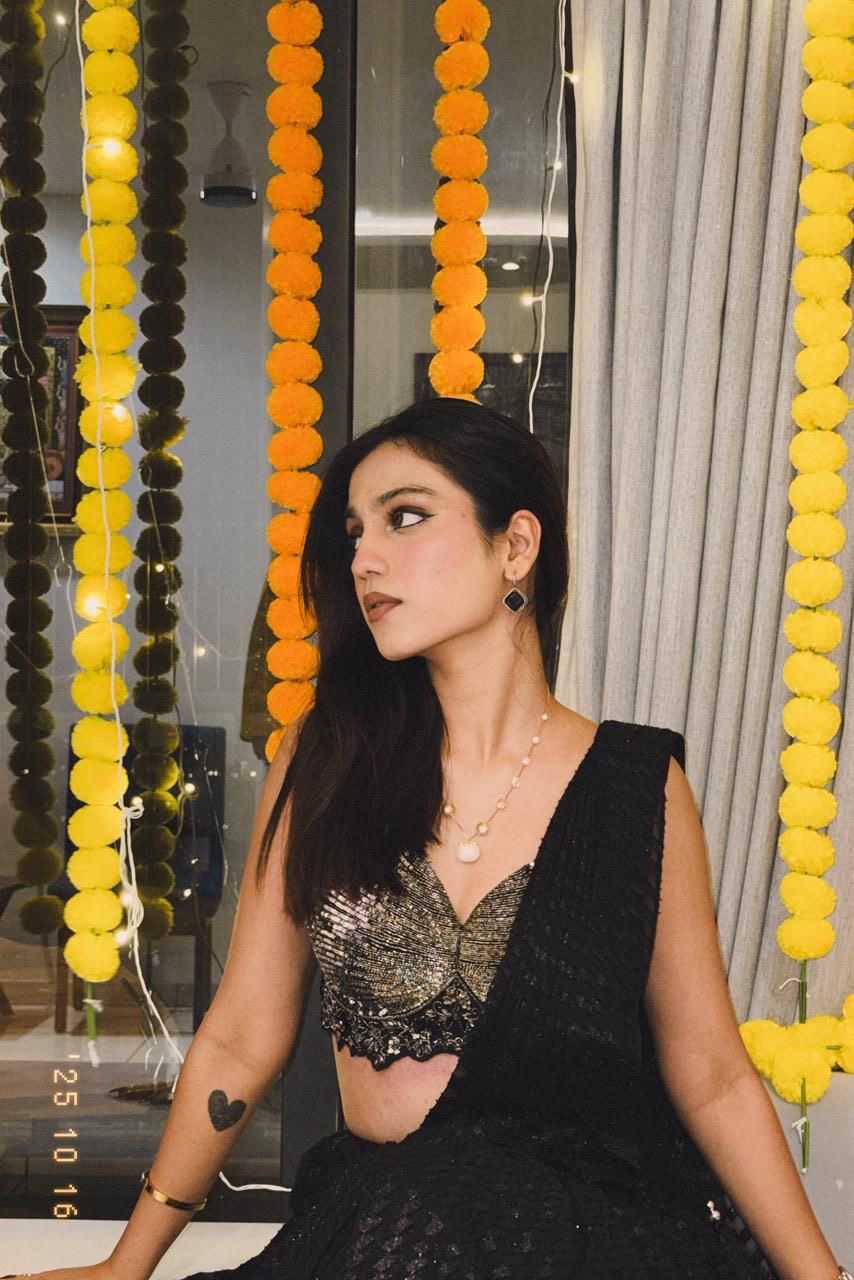 Black Butterfly Saree