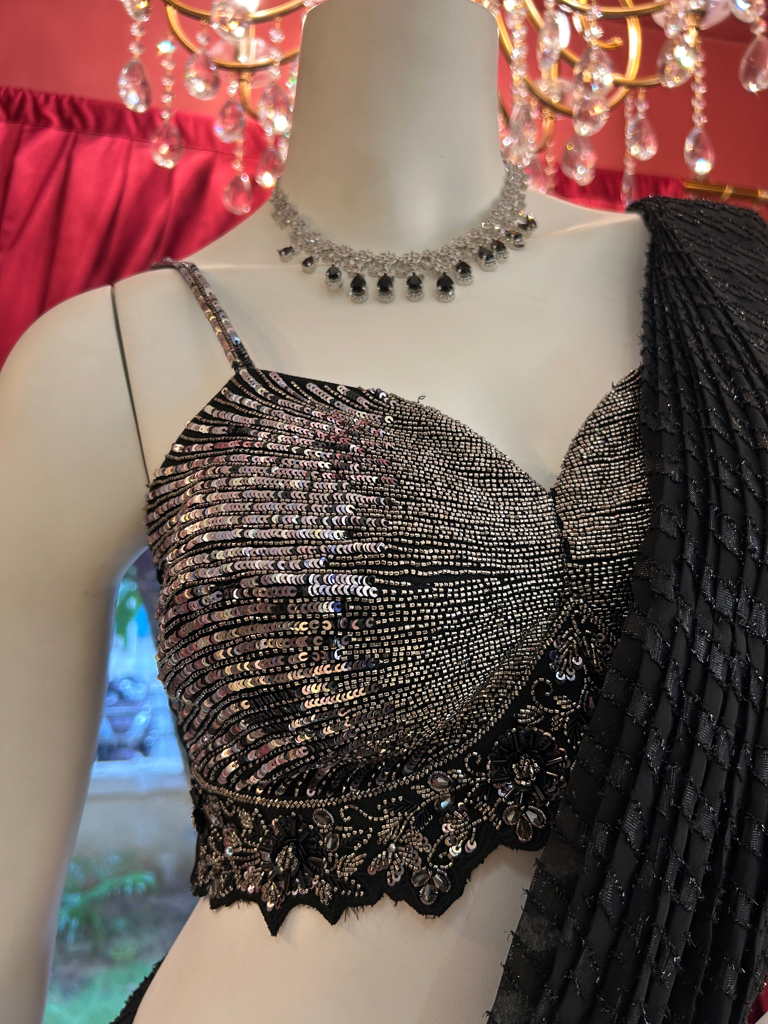 Black Butterfly Saree