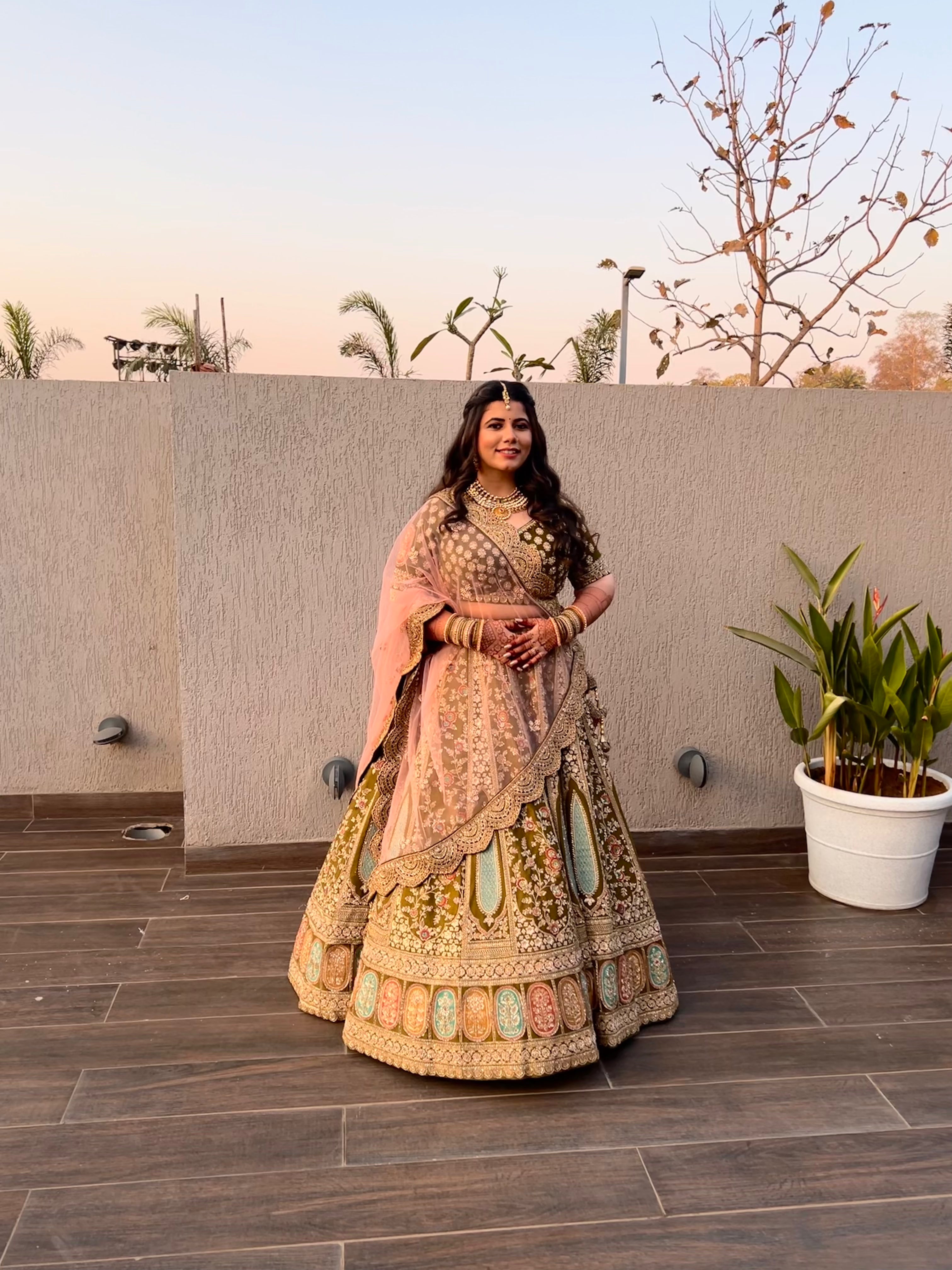 Green Asopalav Lehenga