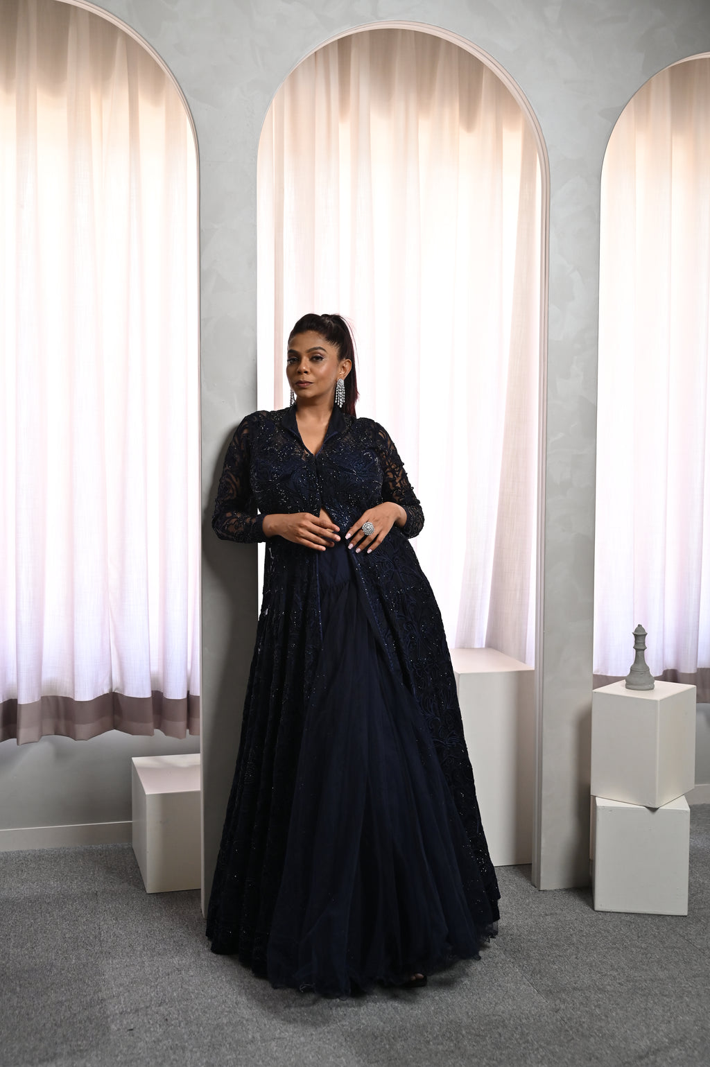 Blue Full Sleeves Gown