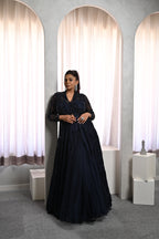 Blue Full Sleeves Gown