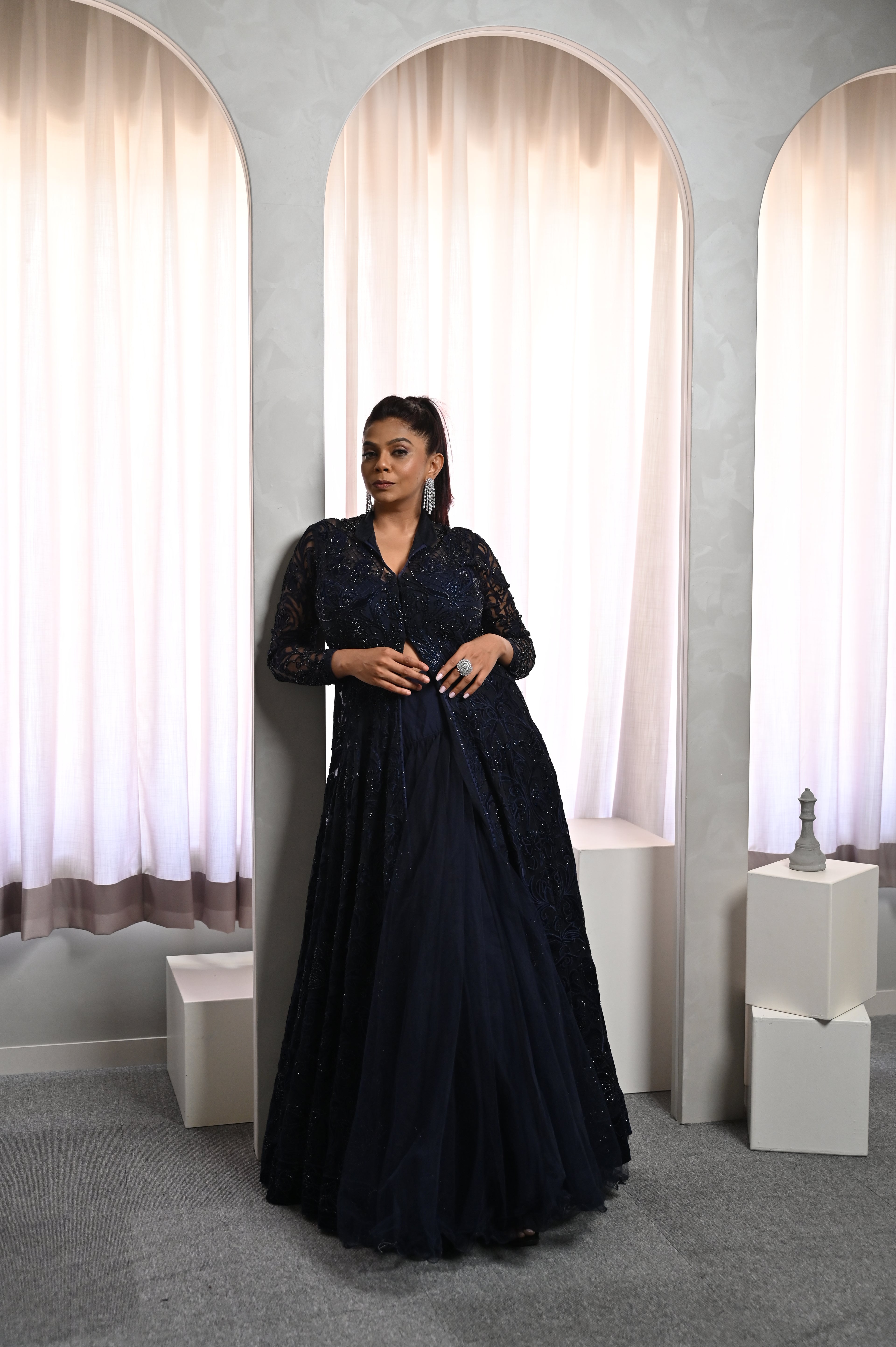Blue Full Sleeves Gown