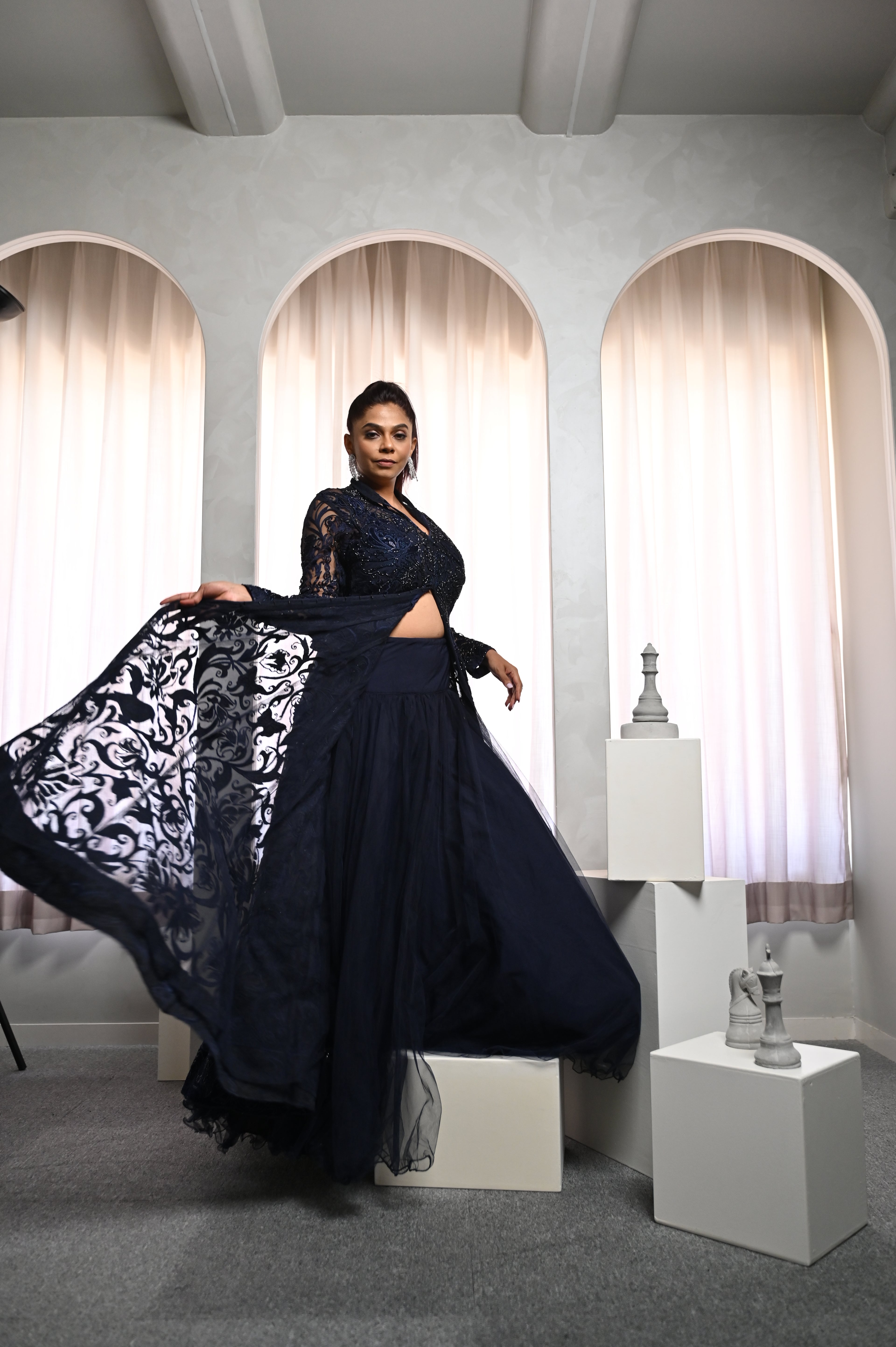 Blue Full Sleeves Gown