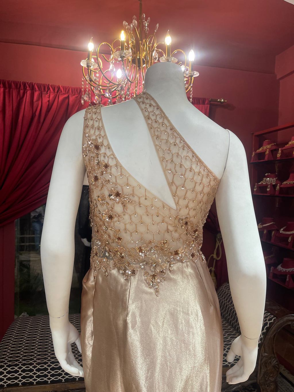 Golden One Shoulder Gown