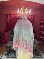 Bandhani Cape With Draped Skirt X Orepiya