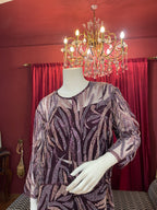 Purple Sequin Peplum Co-ord Set