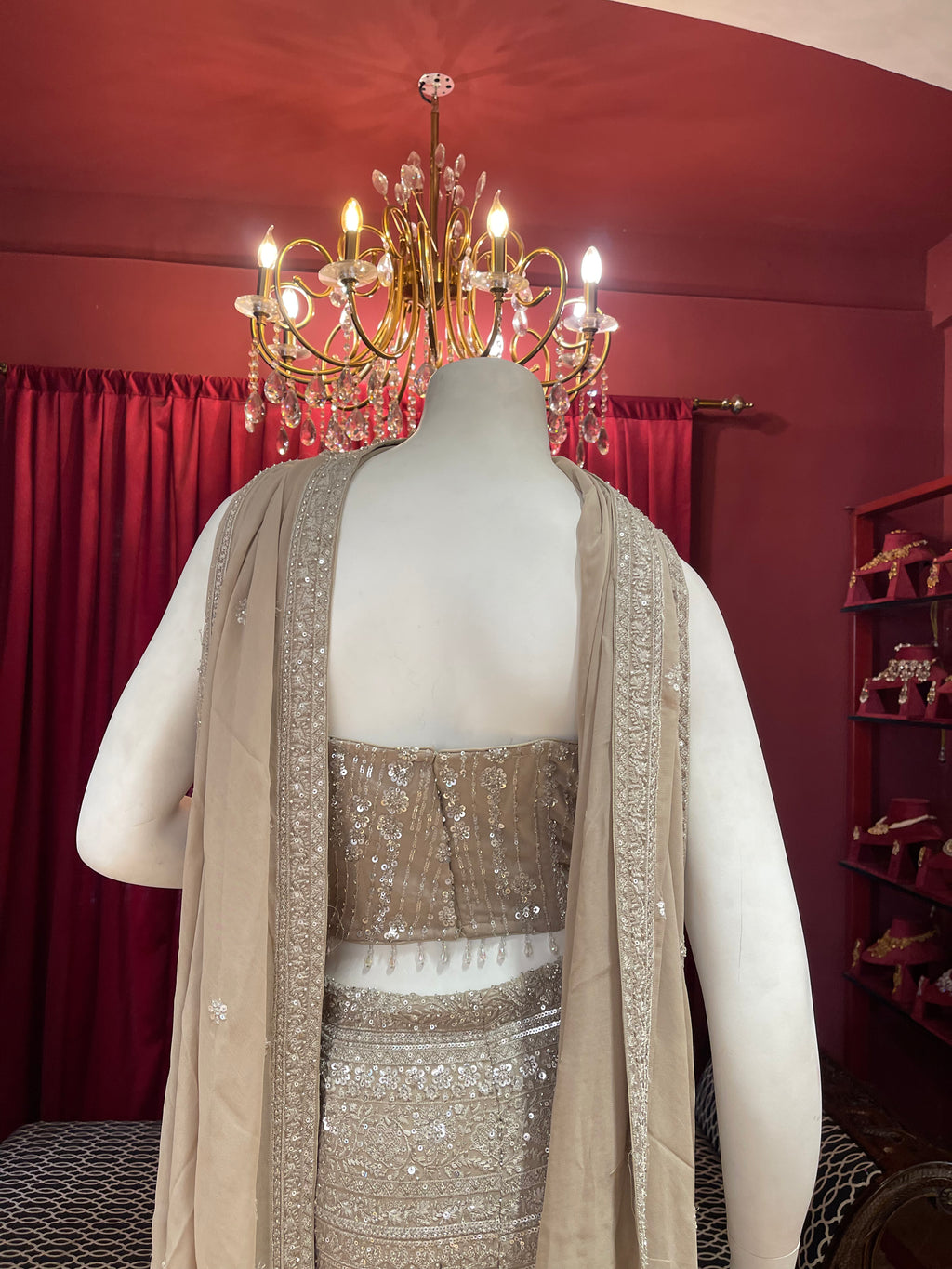 Champagne Handwork Corset Plazzo Set