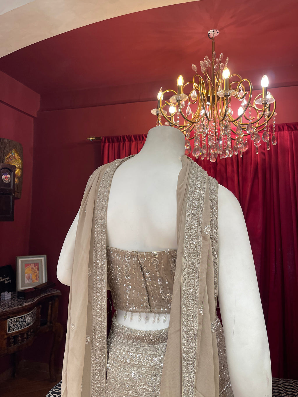 Champagne Handwork Corset Plazzo Set