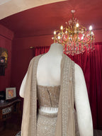 Champagne Handwork Corset Plazzo Set
