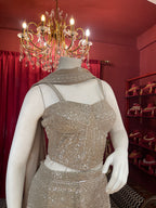 Champagne Handwork Corset Plazzo Set