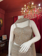 Champagne Handwork Corset Plazzo Set