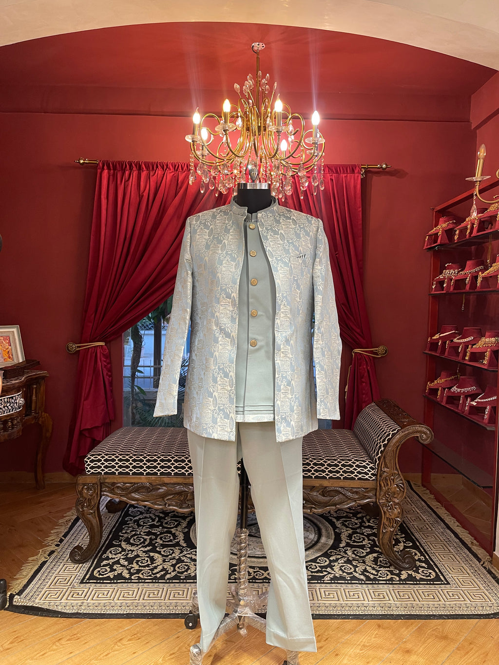 Powder Blue Indo Western
