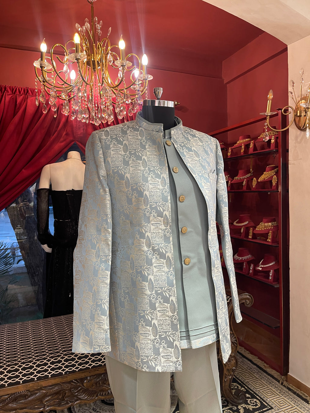 Powder Blue Indo Western