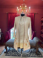 Golden Sherwani With Floral Embroidery