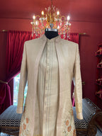 Golden Sherwani With Floral Embroidery