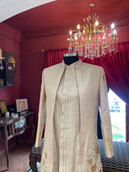 Golden Sherwani With Floral Embroidery
