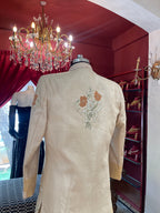 Golden Sherwani With Floral Embroidery