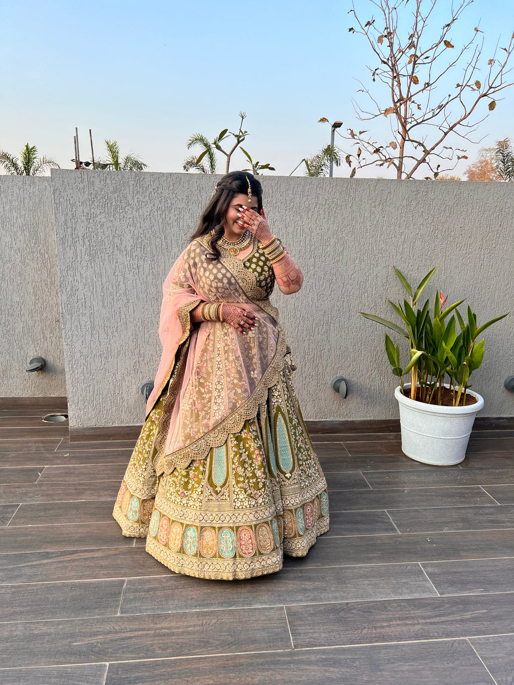Green Asopalav Lehenga