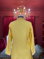 Yellow Mirror Work Kurta