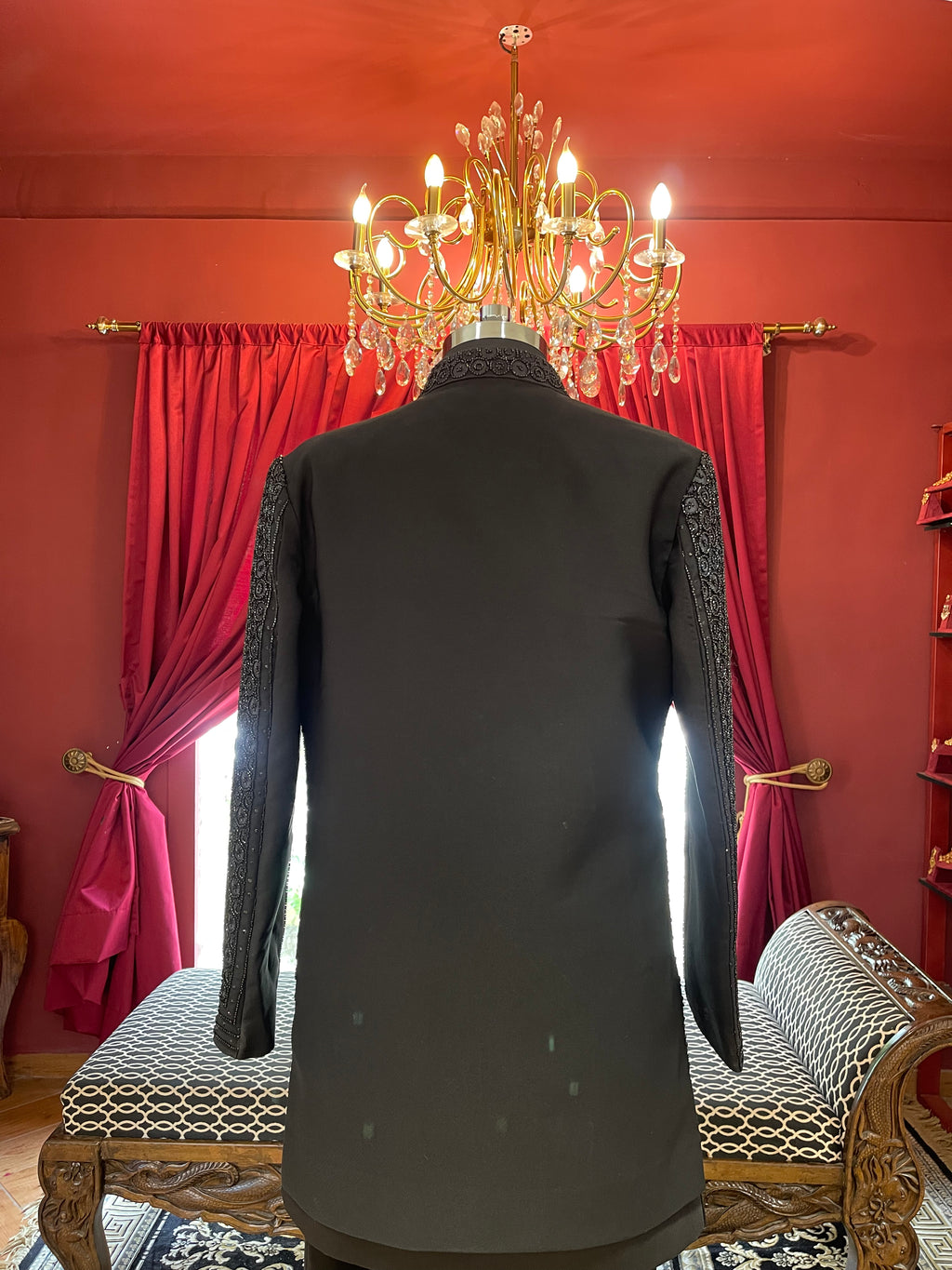 Black Indo western With Stone work