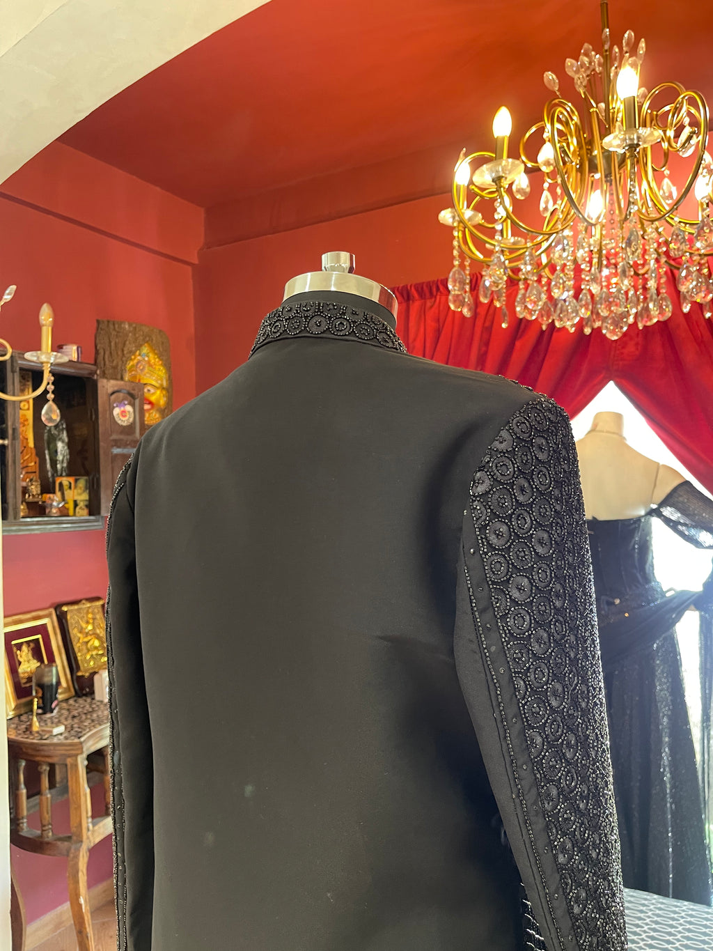 Black Indo western With Stone work