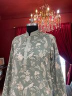 Mint Green Floral with Birds Kurta