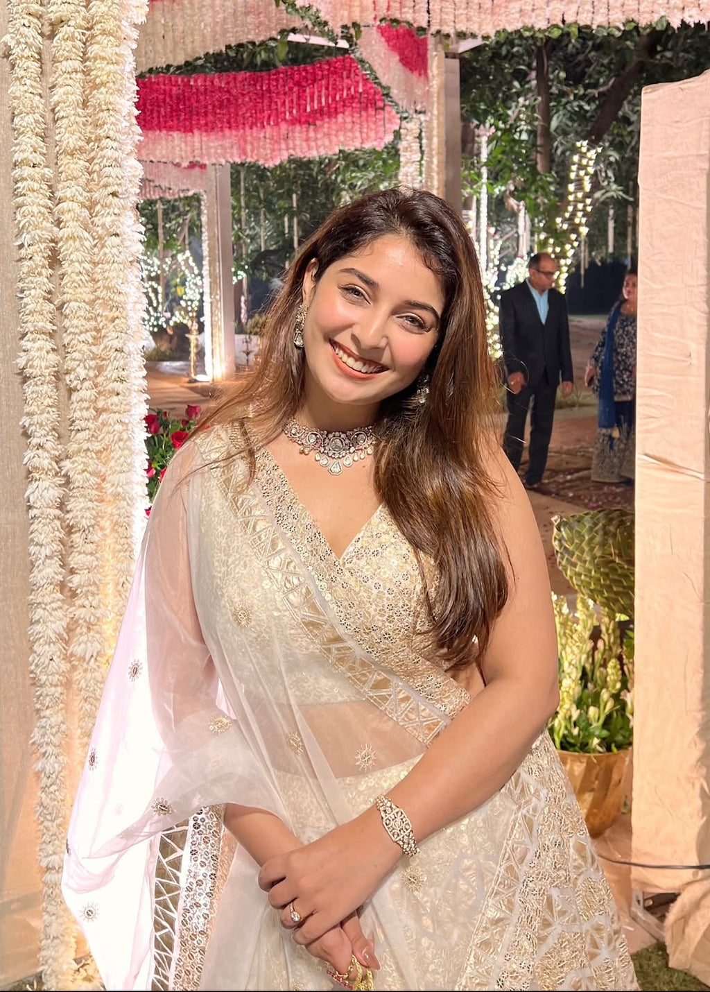 Ivory Sequin Lehenga X Orepiya