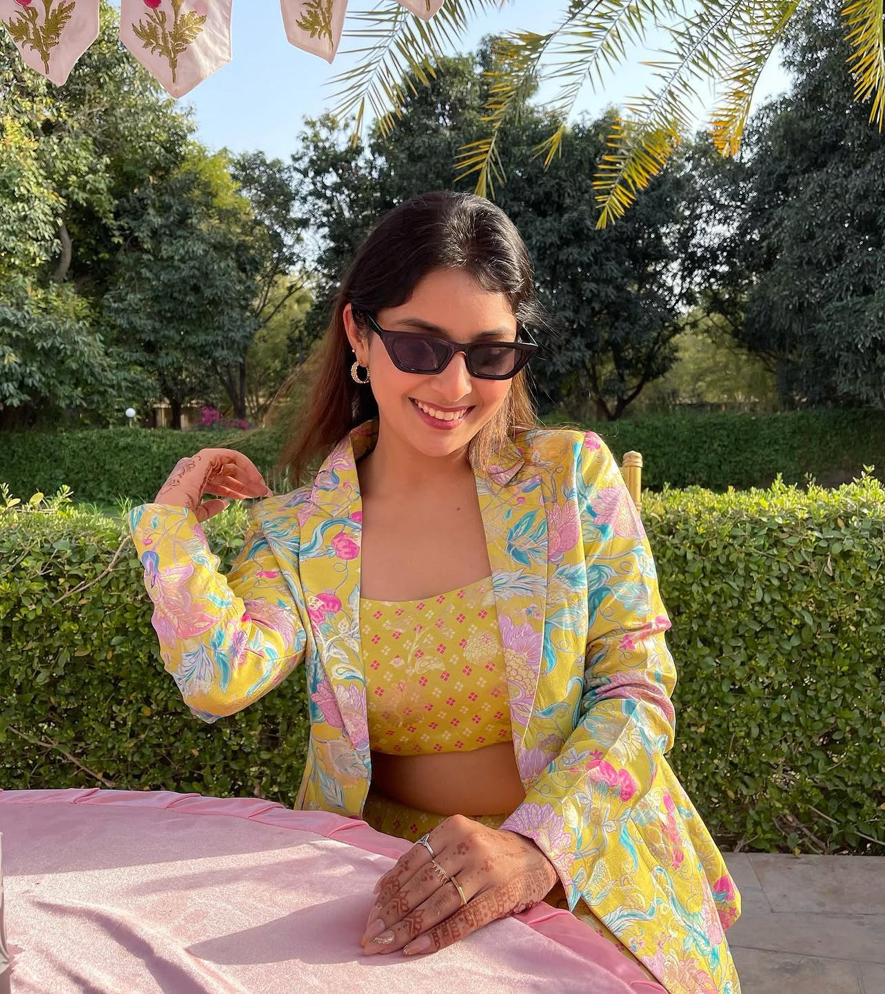 Lime Co-ord printed Jacket X Orepiya