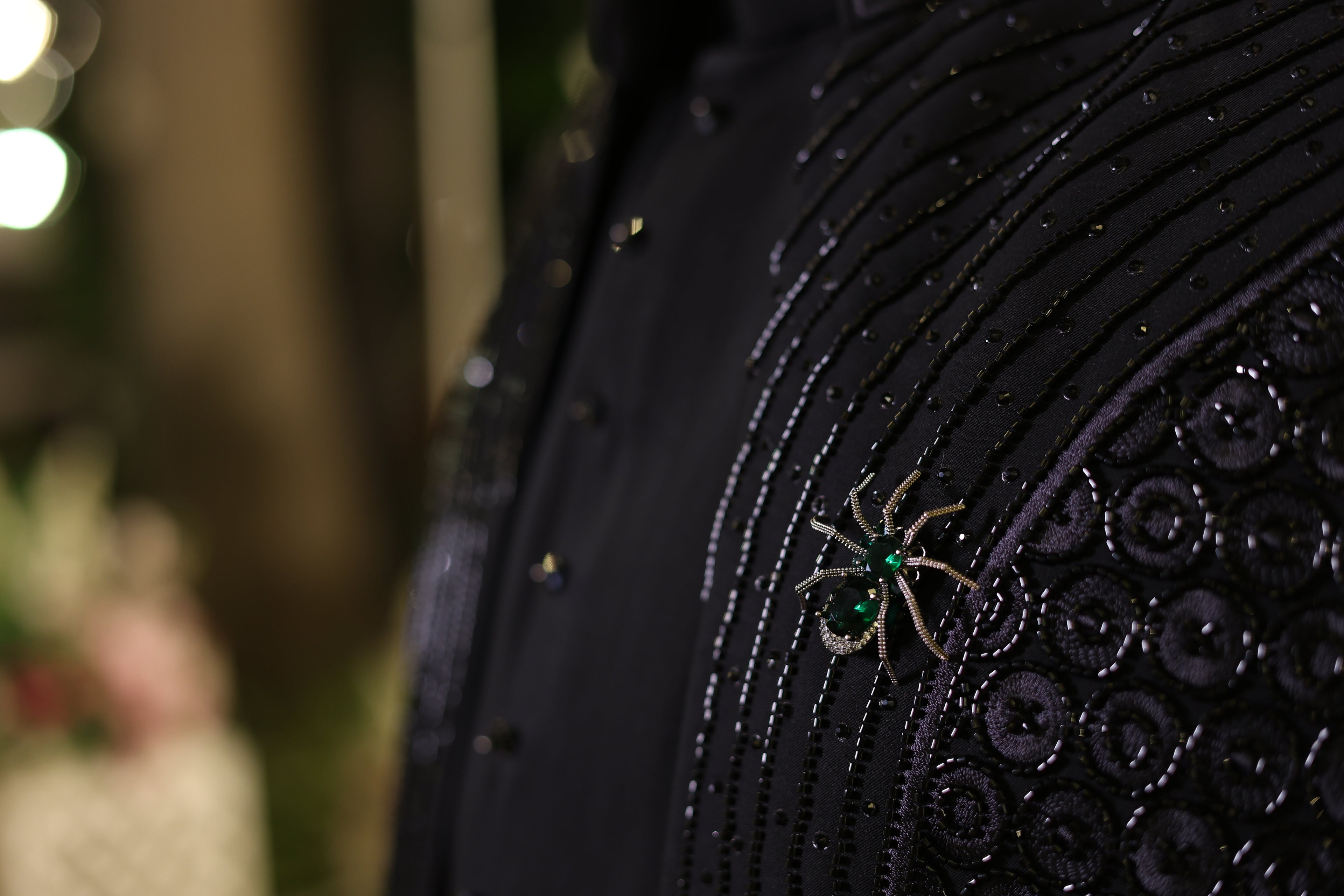 Black Indo western With Stone work