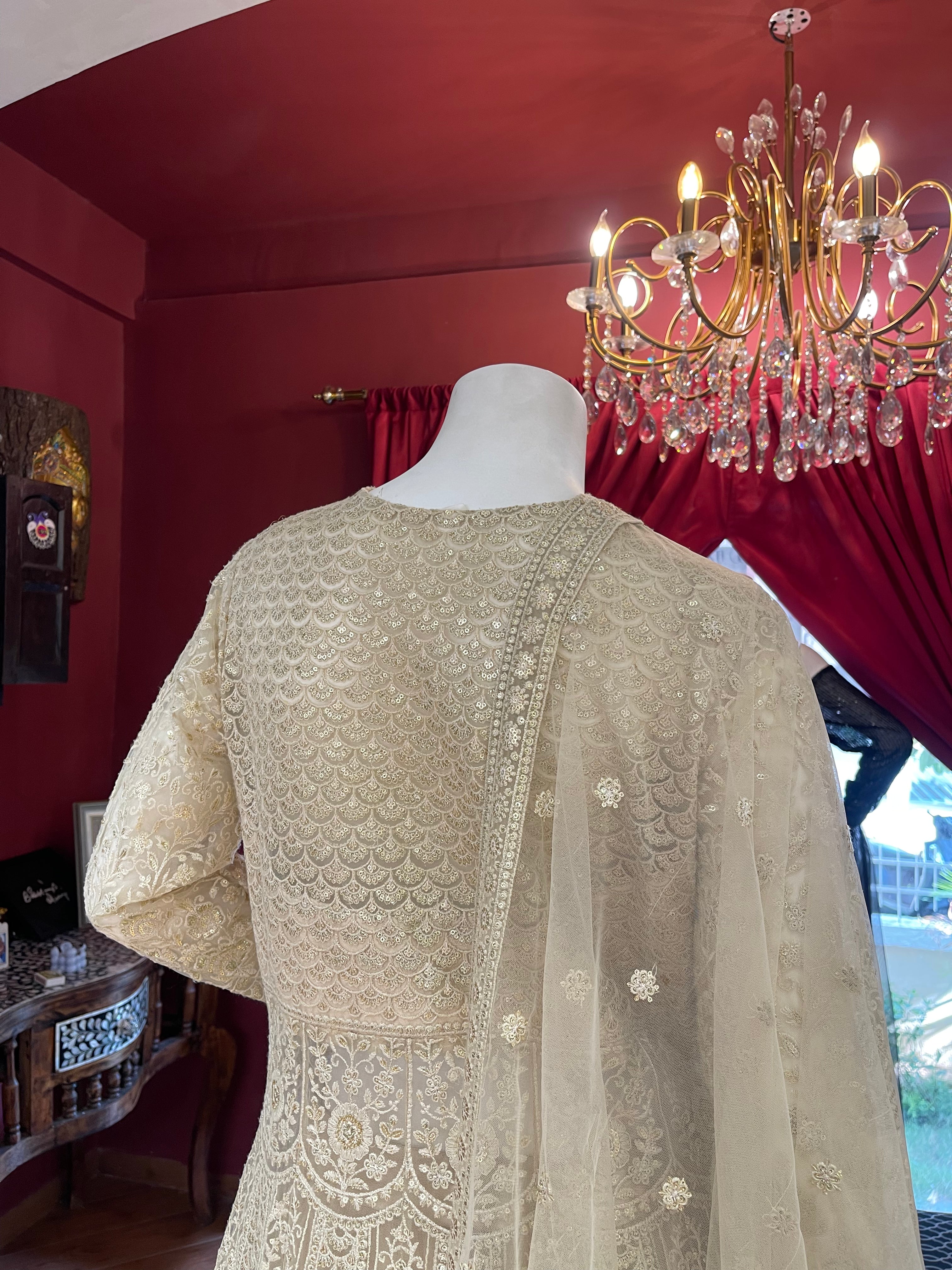 Ivory Anarkali Set