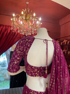 Purple Lehenga With Golden and Tonal Work