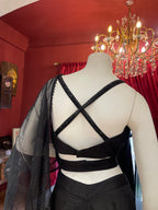 Black Drape saree With Belt X Orepiya