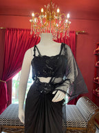 Black Drape saree With Belt X Orepiya
