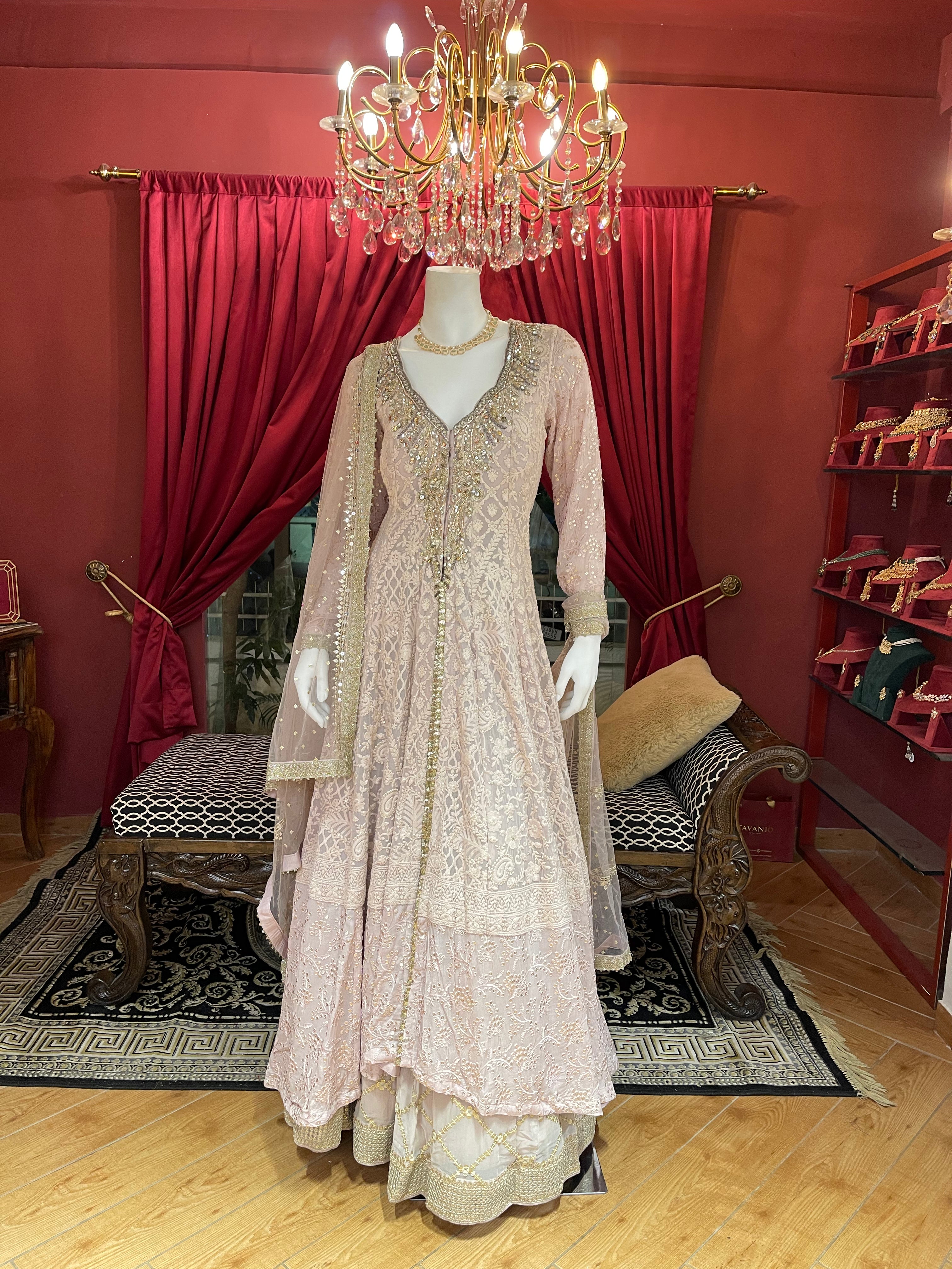 Blush Thread Grace Gharara Set