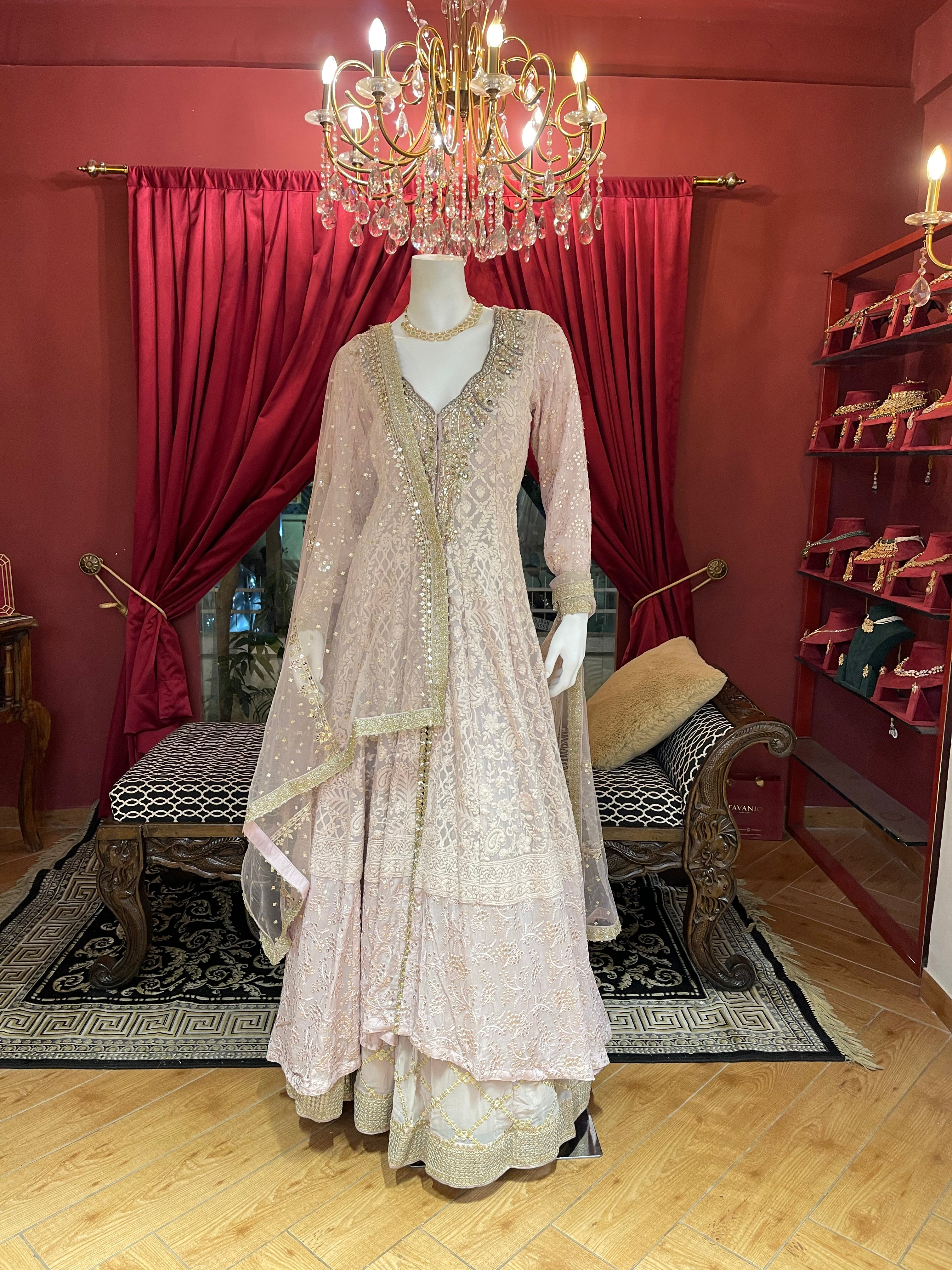 Pastel Pink Anarkali Set