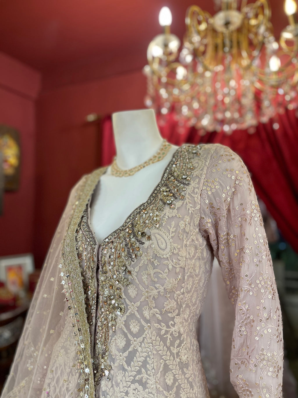 Pastel Pink Anarkali Set