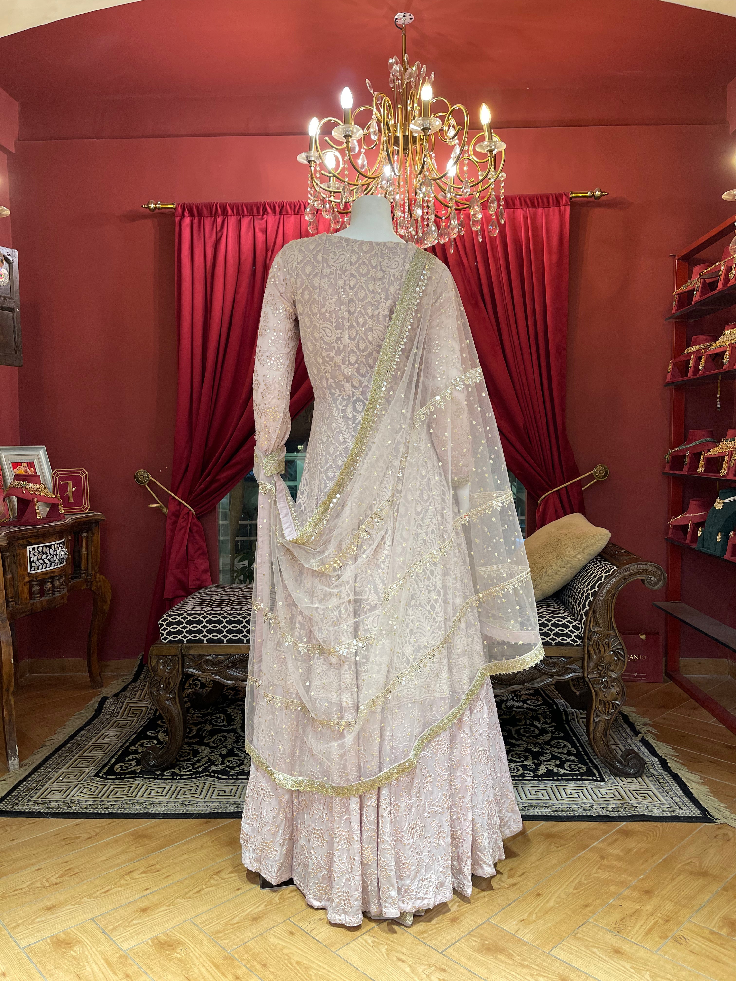Blush Thread Grace Gharara Set