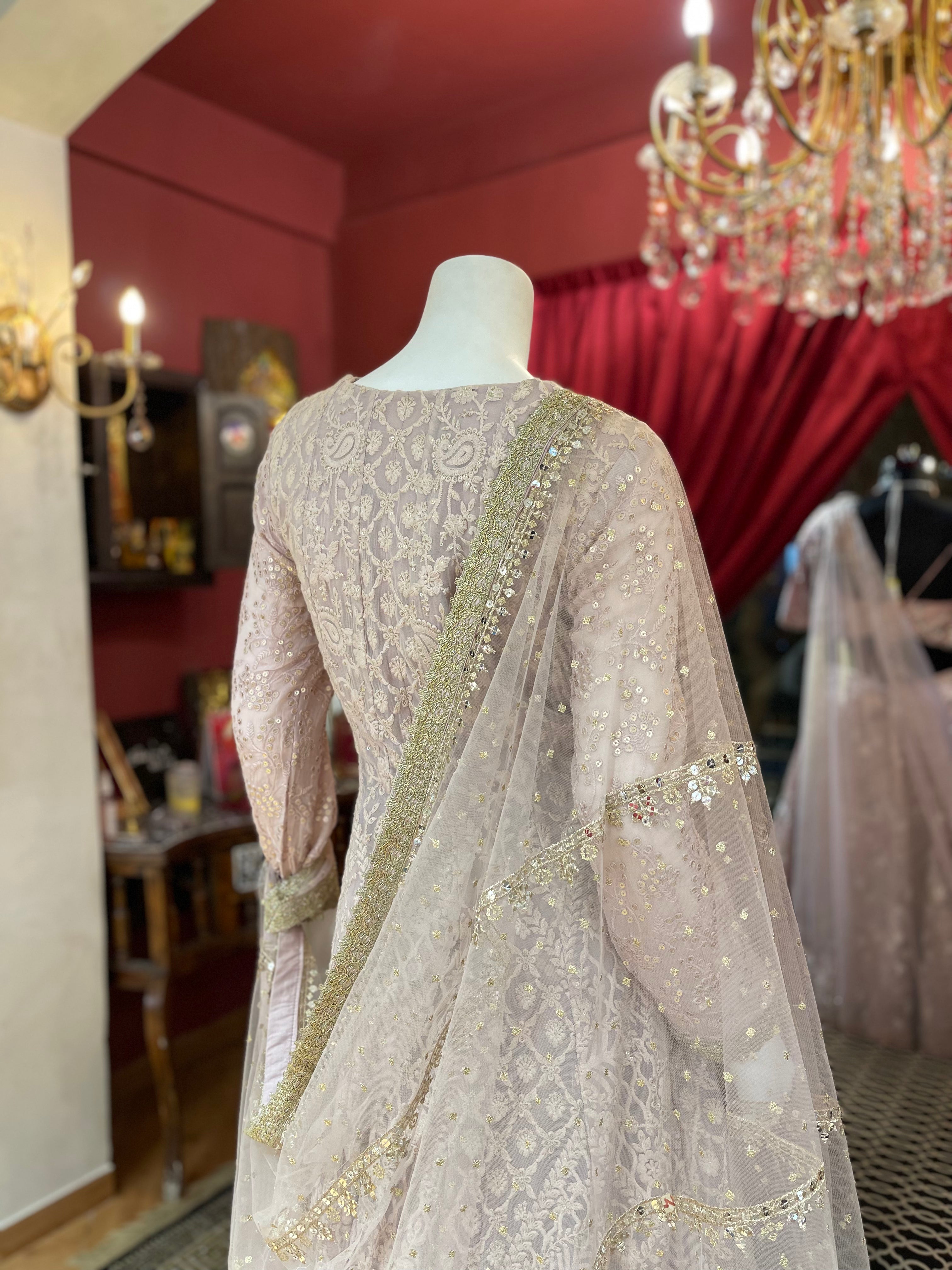 Pastel Pink Anarkali Set