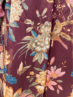 Wine Floral Embroidered Anarkali Set