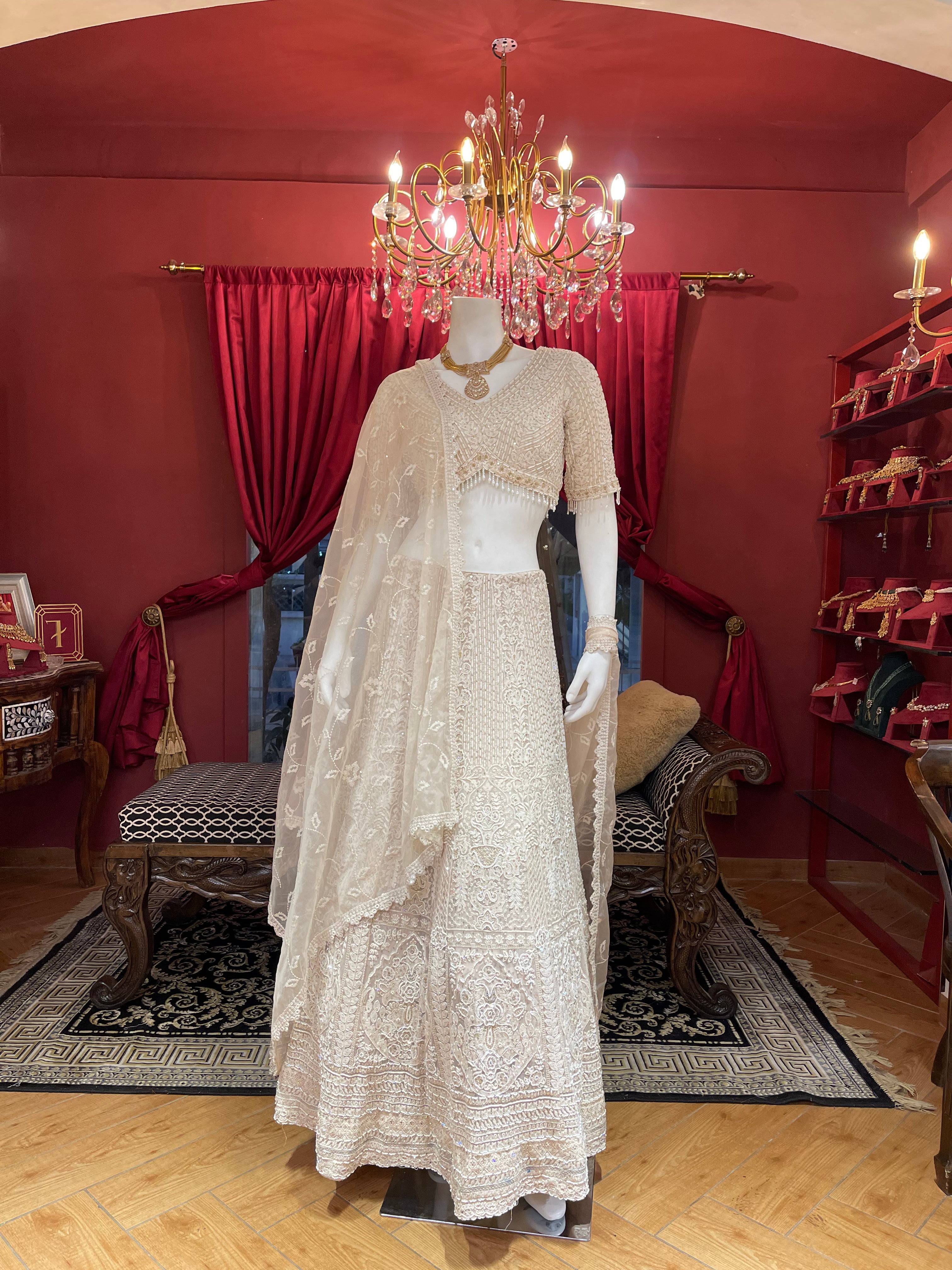 Ivory Heritage Hand-Embroidered Lahenga Set