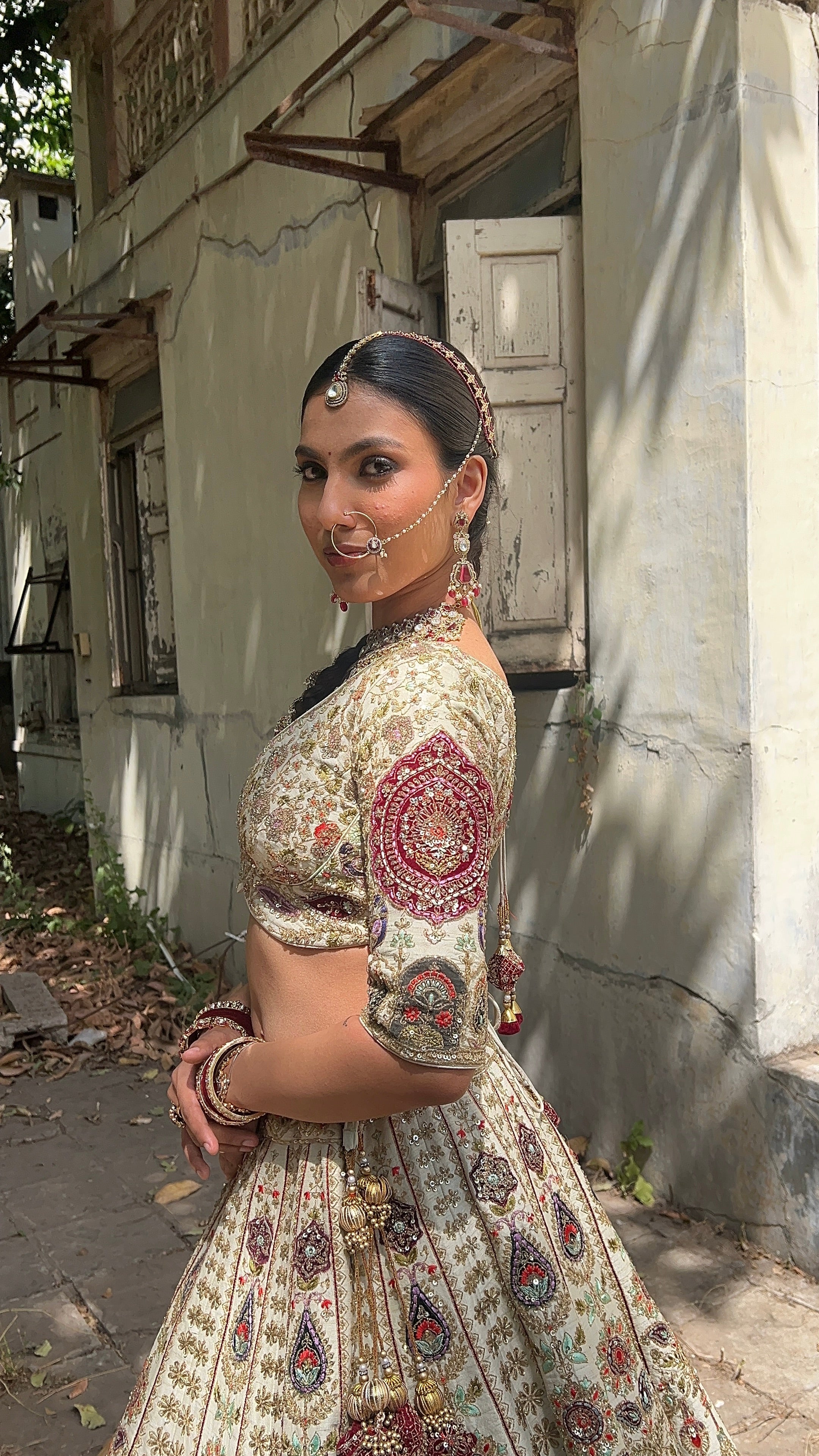 Ivory Heritage Sequin Lehenga