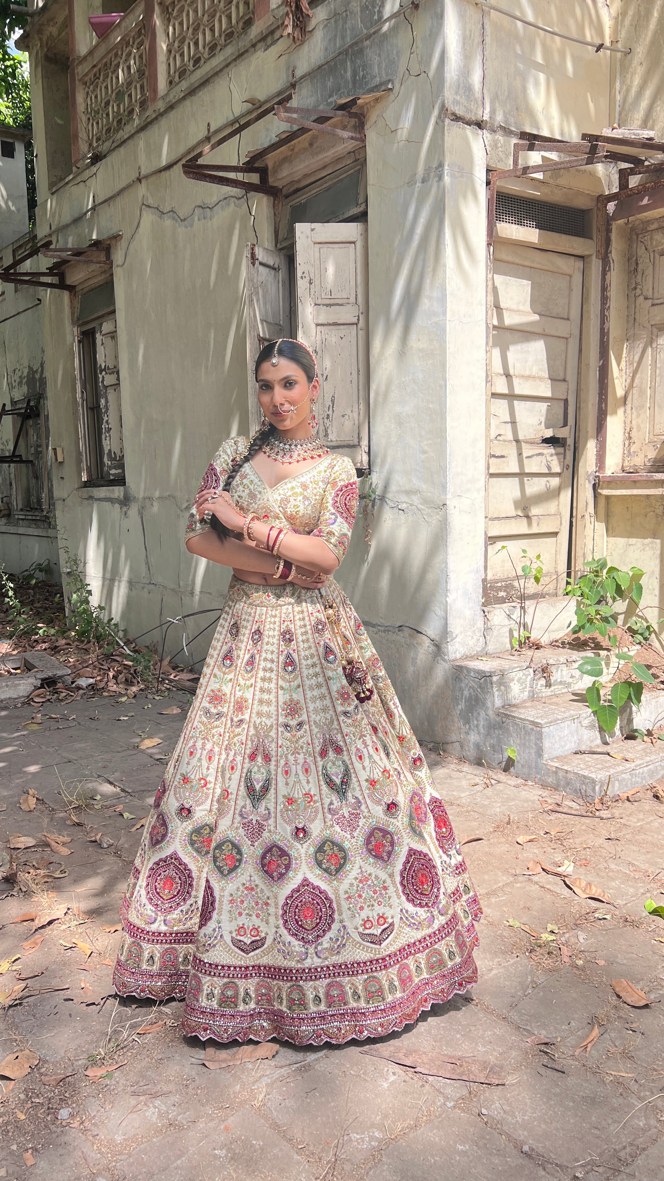 Ivory Heritage Sequin Lehenga